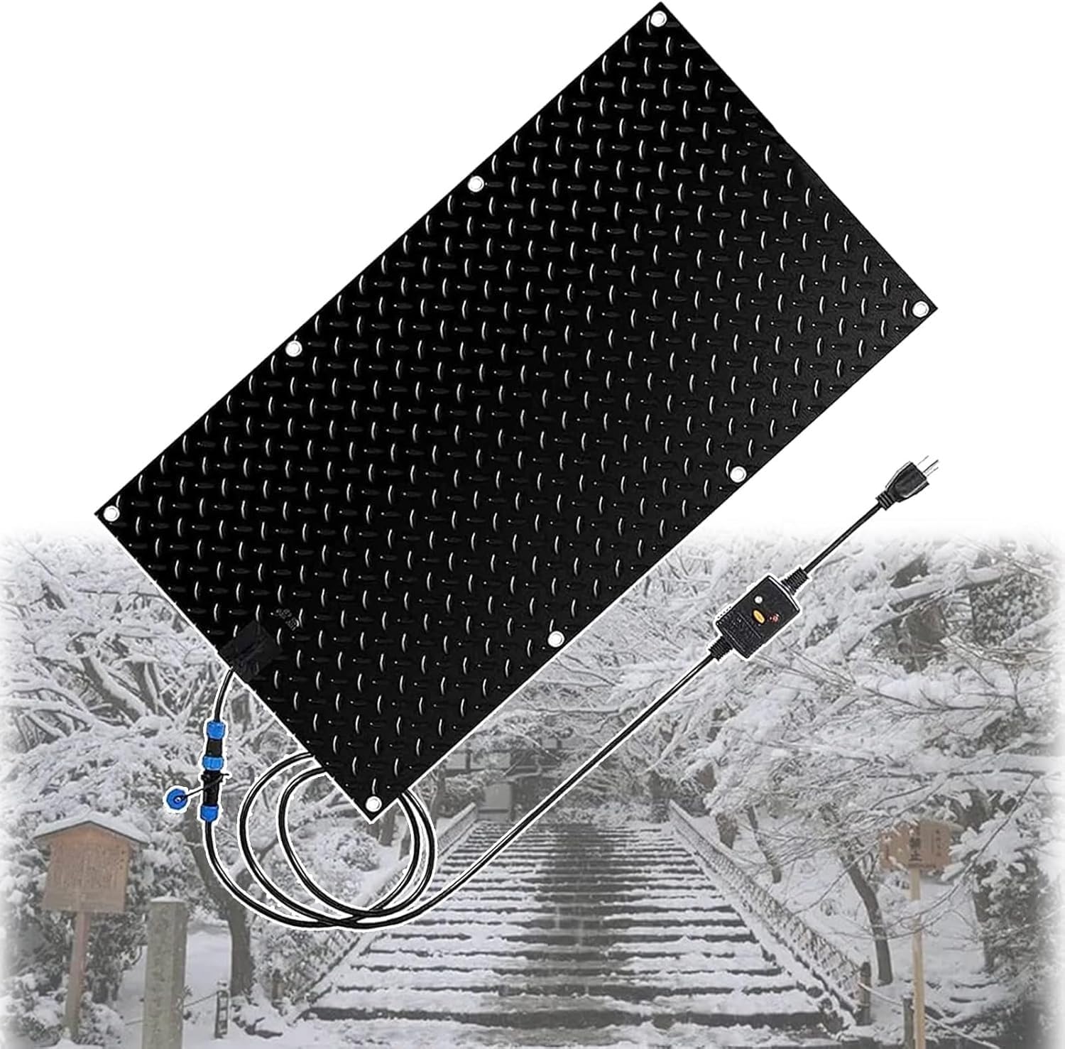 Anti-Slip Snow-Melting Pads and Winter Constant-Temperature Snow-Melting Blankets are Used as Anti-Slip Rubber Pads for Steps(60x160cm/23.6x63in)