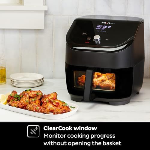 Instant Pot Vortex Plus 6QT ClearCook Air Fryer, Clear Windows, Custom Program Options, 6-in-1 Functions, Crisps, Broils, Roasts, Dehydrates, Bakes, Reheats, from the Makers of Instant Pot, Black