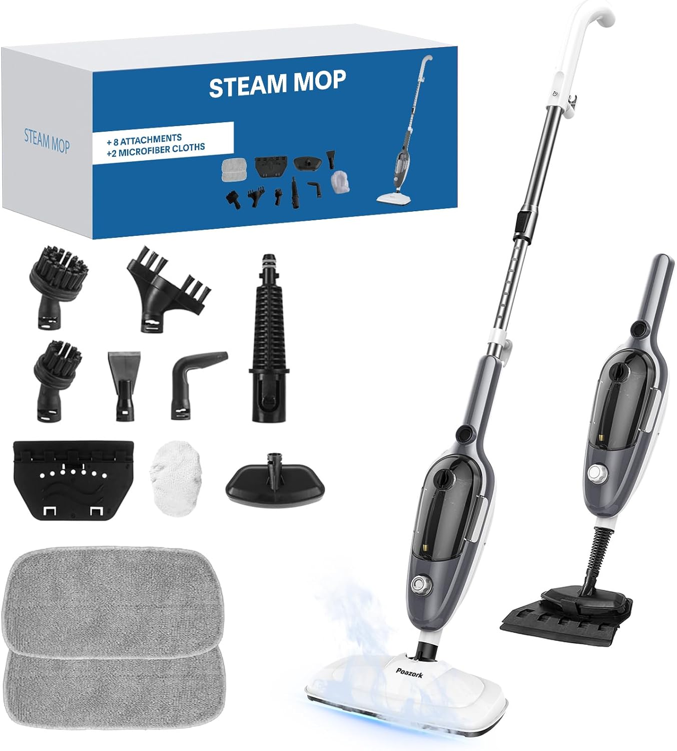 Steam Mop - All-in-one Powerful Handheld Steam Cleaner Detachable Handheld Steam Cleaner for Home,MultiPurpose Steamer for Hardwood Floors，Clothes,Windows,Tiles,Carpet, Whole Home Use
