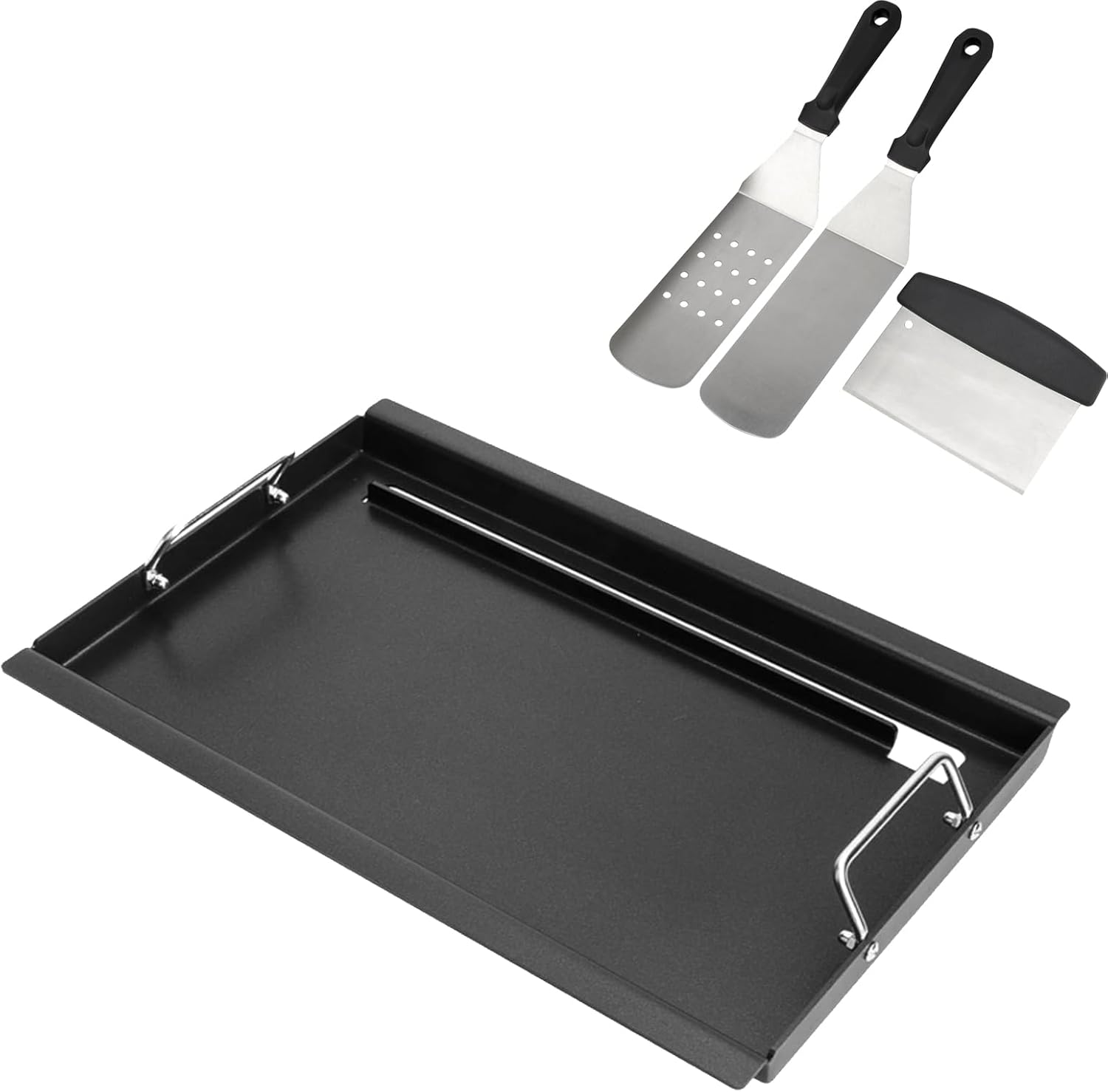 Full Size Griddle Insert with Spatula Set for Charbroil Performance 4 Burner 463352521 463365021 463354021 463365522, Flat Top Plate for Charbroil Grill Replacement Parts G426-0005-W1 G426-0004-W1