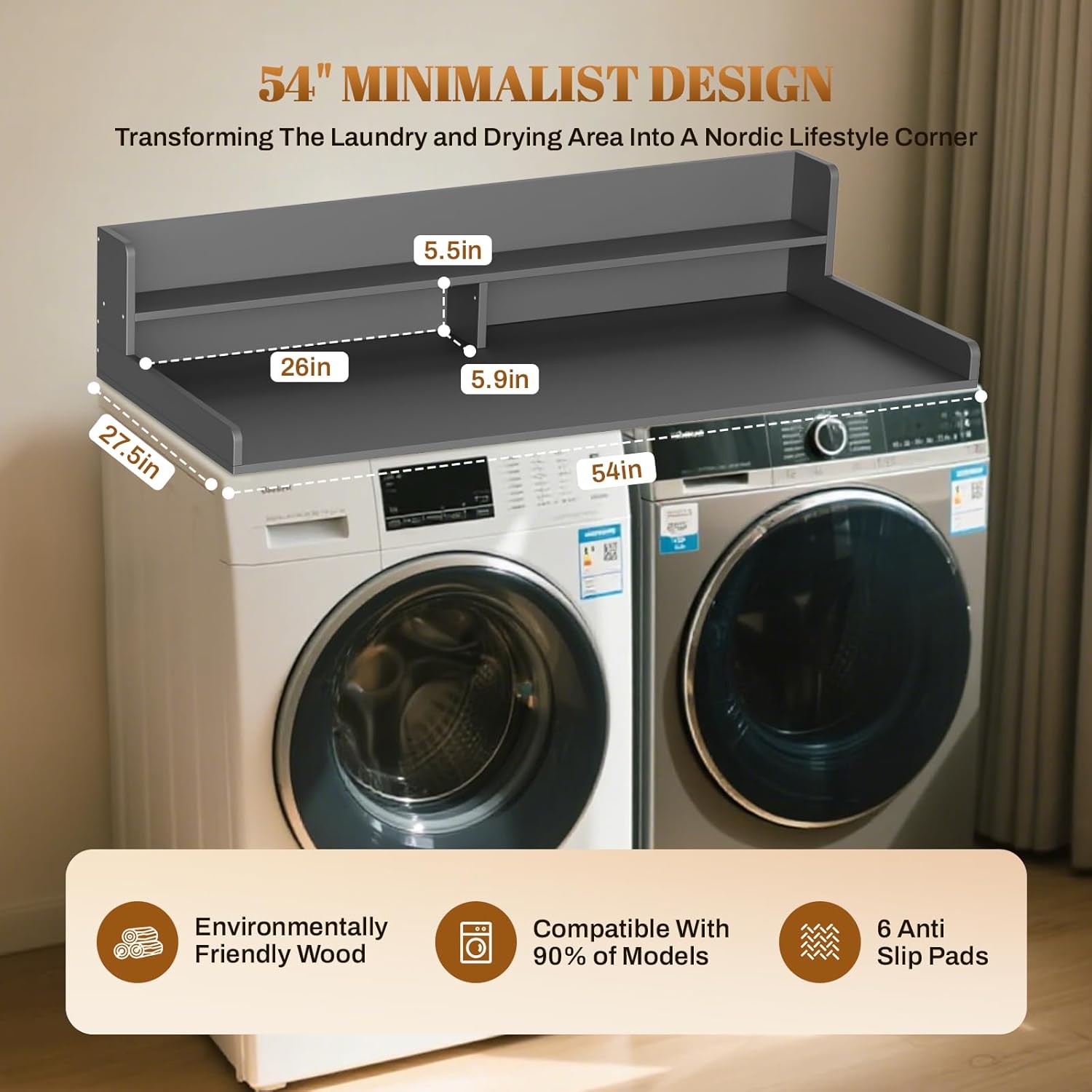 GCCSJ 2-Tier Washer Dryer Countertop, 54