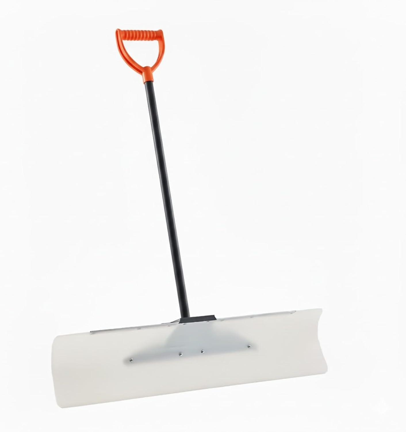 36 in Ergonomic Grip Segmented Handle Snow Shovel, HDPE Plastic Blade Snow Pusher Shovel, Metal Edged Strip Snowplow Shovel – Winter Snow Removal Tool for Driveway Garden