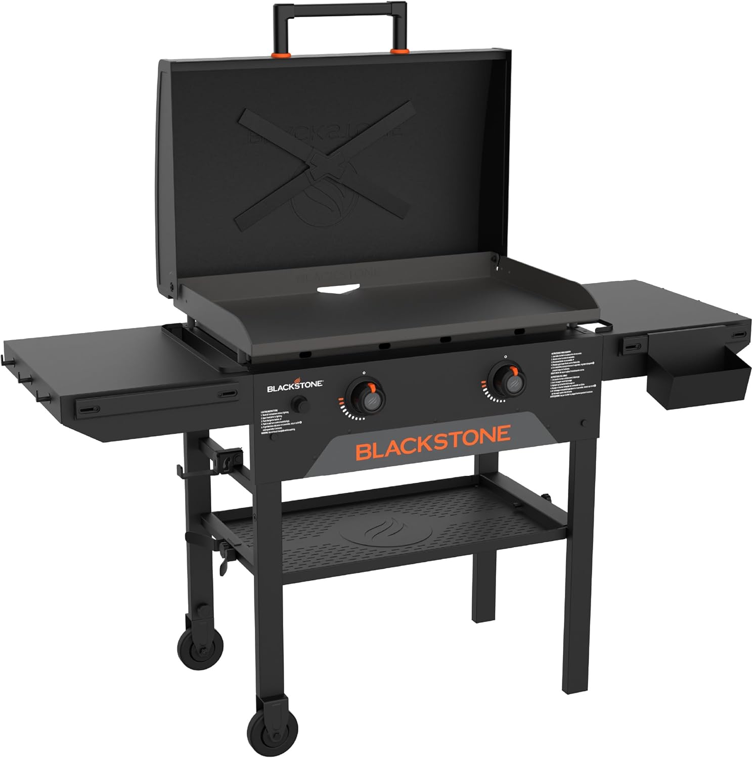Blackstone 2287 Original 28” Omnivore Griddle with X-Braced Hood, Powder Coated Steel, Black