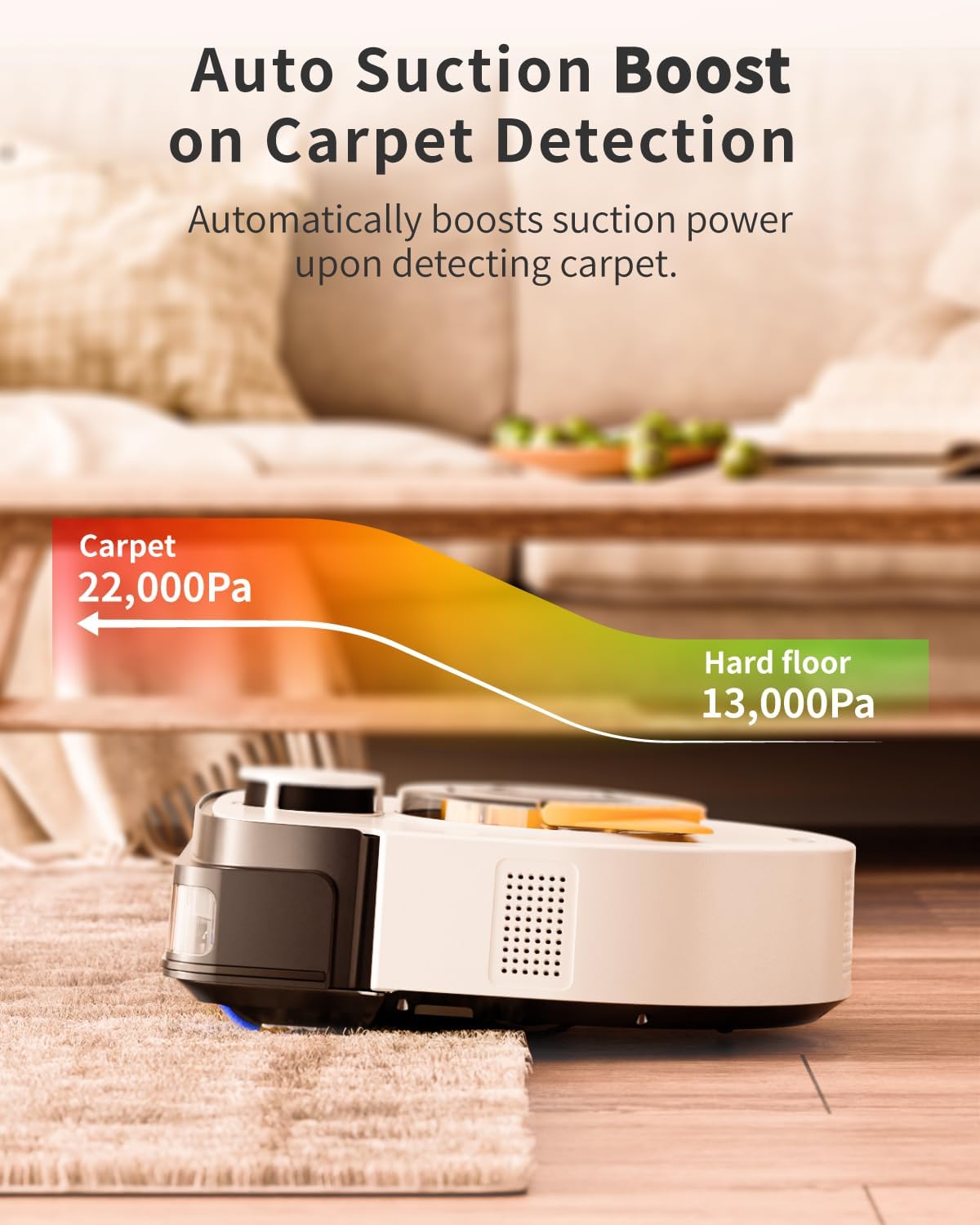 Robot Vacuum and Mop Combo Robotic Vacuum for Pet Hair, Robot Vacuum Cleaner Square Bagless Design, LiDAR Navigation, WiFi/APP Control, Self-Charging 22,000 Pa for Carpet Floor