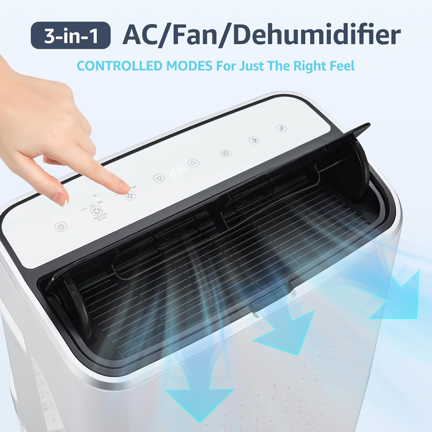 14000 BTU Portable Air Conditioner Efficient Cooling, Air Conditioner Cools Room up to 750 Sq.Ft Dehumidifier, Remote Control, 24Hrs Timer, Fan Modes, Moveable Wheels.