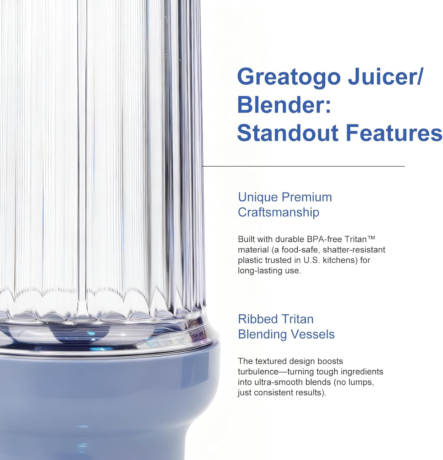 1000W 6-Blade Single-Serve Blender Exclusive Blender 28/14oz Tritan Blending Cup, Make milkshakes, salad dressings, sauces, crush ice, and blend frozen fruits