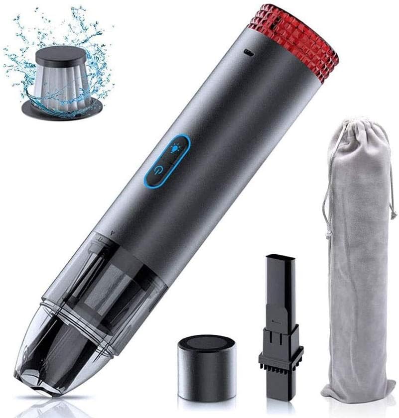 Handheld Vacuum, Cordless Handheld Vacuum, 3400PA Portable Hand Vacuum Cleaner with HEPA Filter, Rechargeable for Pet Hair, Home, and Car Cleaning, with Illuminated Light