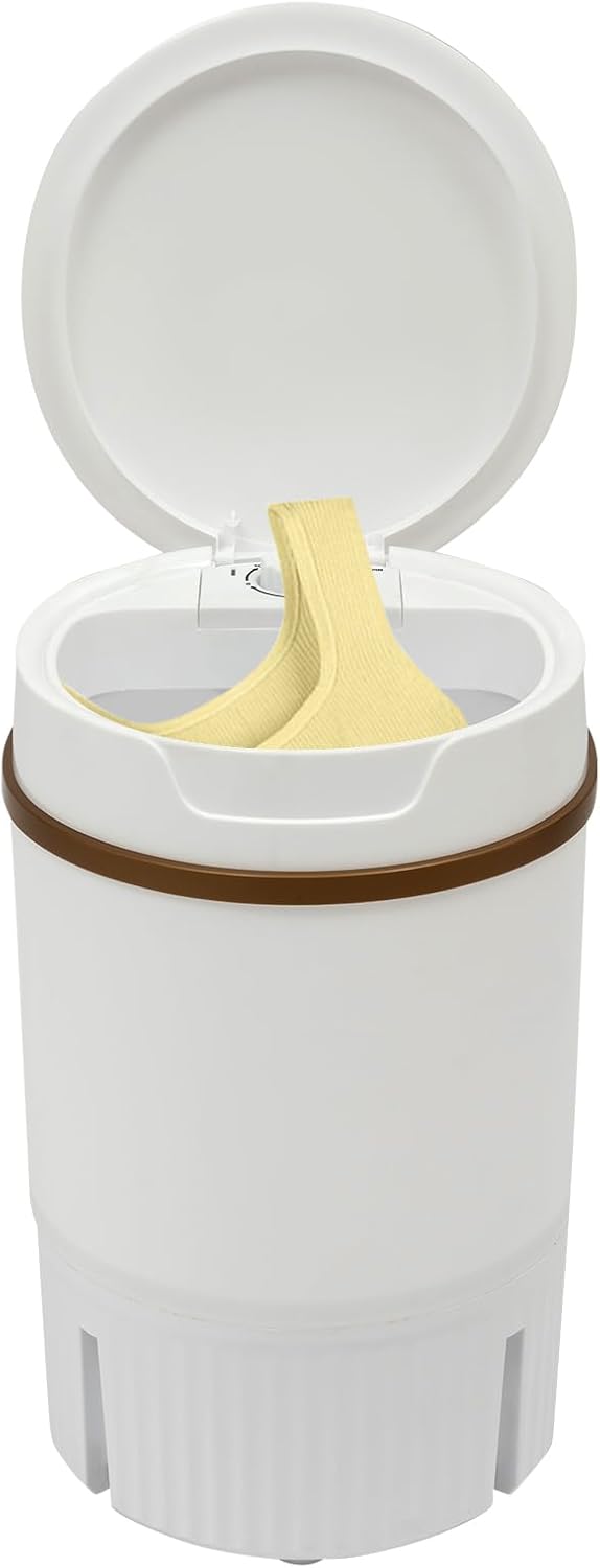 4.5L Portable Washing Machine,260W Mini Semi-automatic Laundry Washer with Dehydration Mode, Single Tub Washing Machine with Timer Control and Drain Hose for Underwear Socks (White)