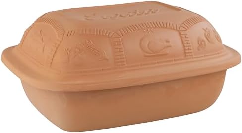 Eurita Clay Roaster, 6.25 Quart, 5.9 Litres, Non-Stick Earthenware, Toxin-Free, Healthy Clay Pot Cooking, Versatile Cooking Dutch Oven, Digital Recipe and Instructions Included