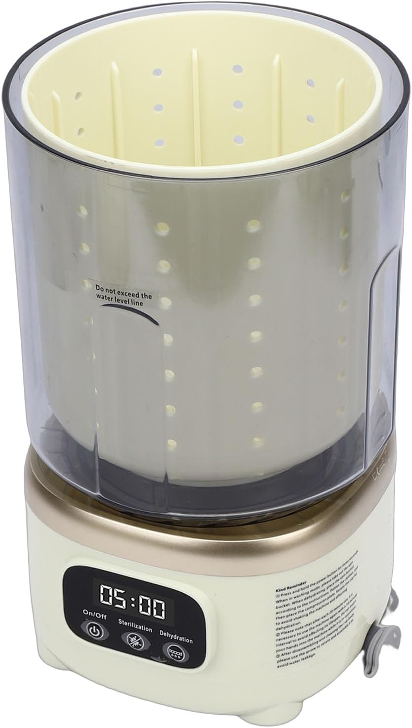 Portable Washing Machine 2L Spin Dry Rechargeable Cordless Mini Underwear Laundry Washer for Travel Apartment Dorm (Beige)