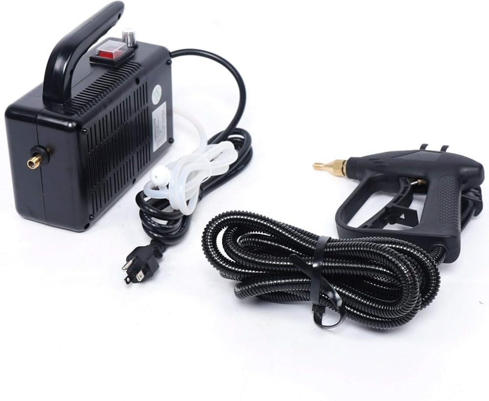 TFCFL High Pressure Steam Cleaner 110V 1600W Handheld Pressurized Steam Cleaner Portable Mobile Cleaning Machine for Home Car Furniture (Black)