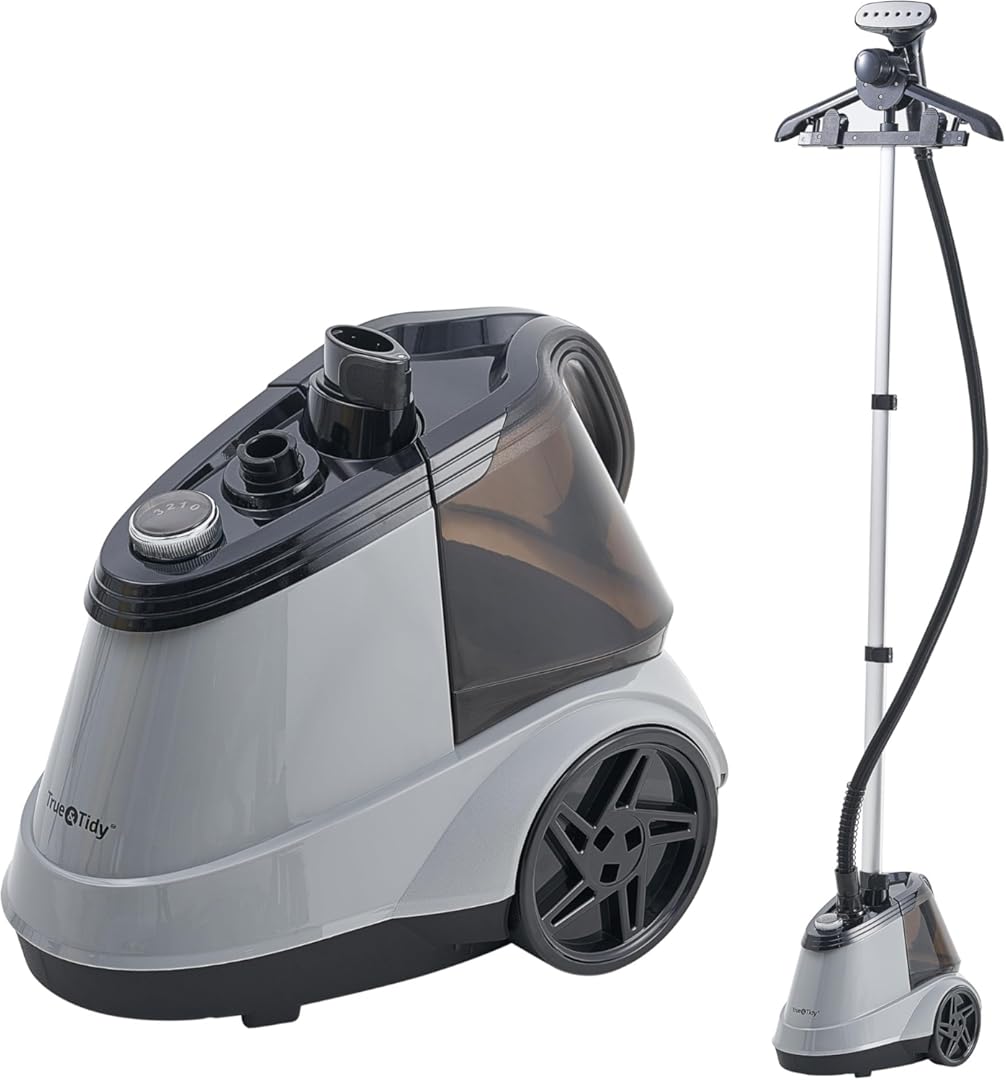 True & Tidy® Pro Heavy-Duty Commercial Full Size Garment Steamer for Clothes with 3 Steam Settings, Extra Large 2.9L (98 oz) Water Tank, 1800 watts, 90+min of Steam