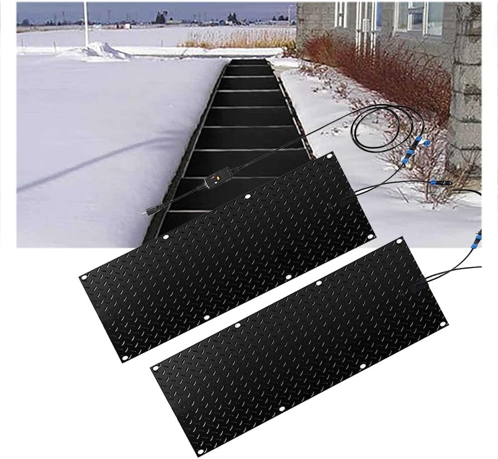 1/2/3/4 Pcs snow melting mat snow melter cold weather non slip stair staircase rubber mat ice melter outdoor mat entrance snow melting mat heated snow melting mat walkway snow melting mats ( Color : 3