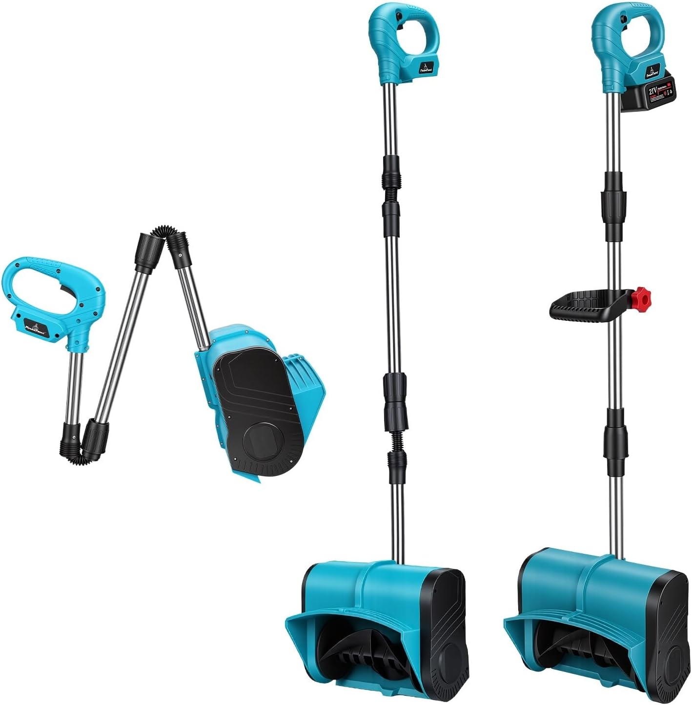 800W Electric Snow Shovel Cordless, Lightweight (7.17lbs) Foldable Snow Remover with Safety Lock, Ideal for Decks Walkway Stairs Winter Cleaning