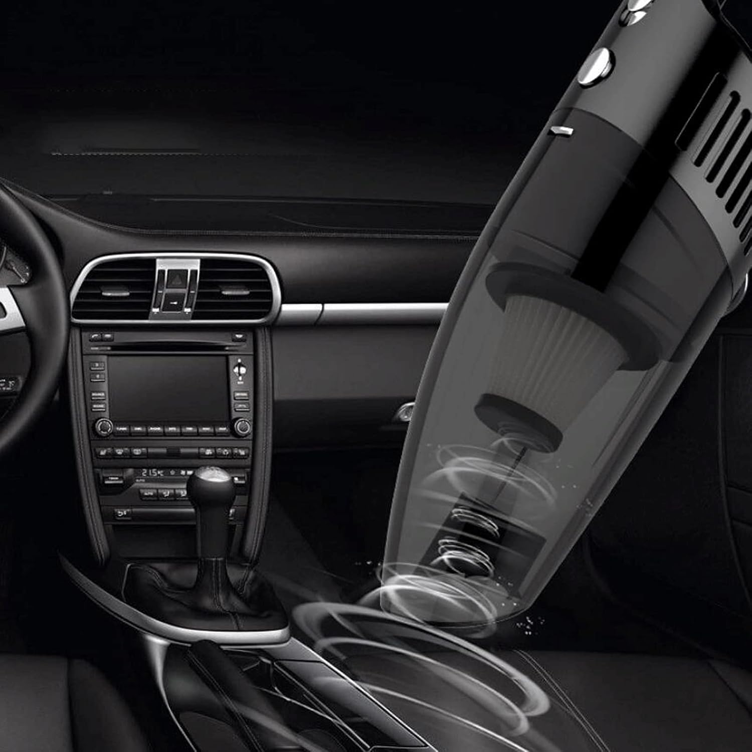 Hand held Vacuum Wet and Dry Dual-use Vacuum Cleaner Car Vacuum Car Portable Handheld Vacuum Cleaner (Color : Silver)