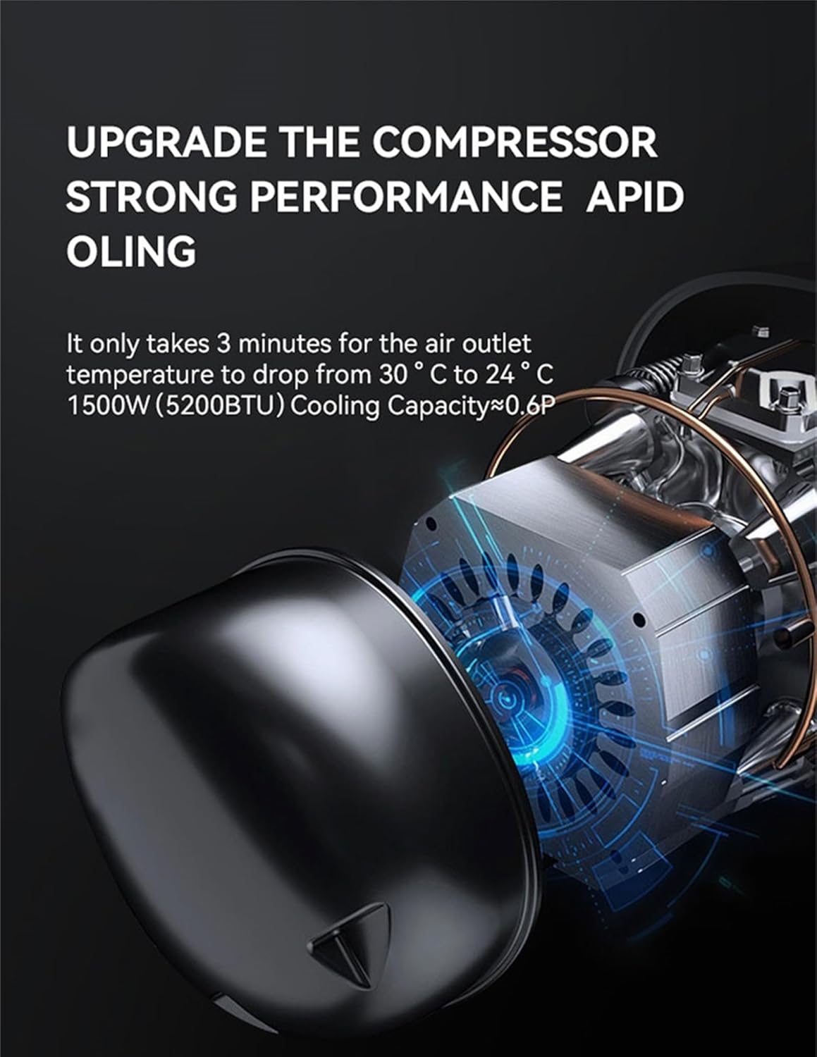 5200BTU Camping Air Conditioners, Tent Air Conditioner with Remote Control and Ambience Light, 4 Adaptable Modes, Portable ac for Truck Bedroom Outdoor Tents Travel Summer