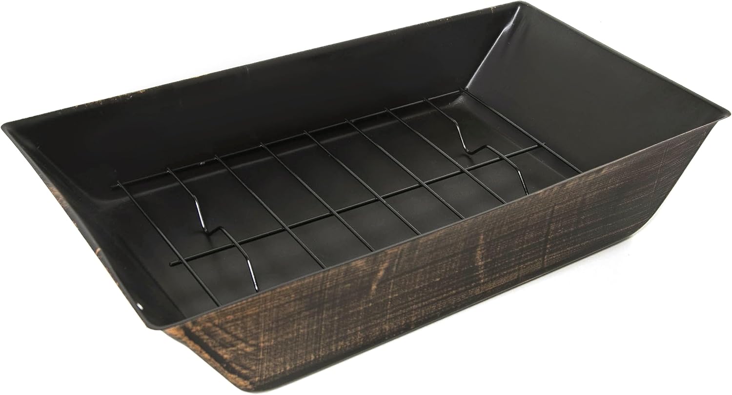 GOWE 37-Inch Rectangular Metal Outdoor Wood Burning Fireplace - Outdoor Fireplace with Built-in Log Storage and Poker-Brushed Bronze,Log Burner Fire Pit for Patio Garden and Backyard