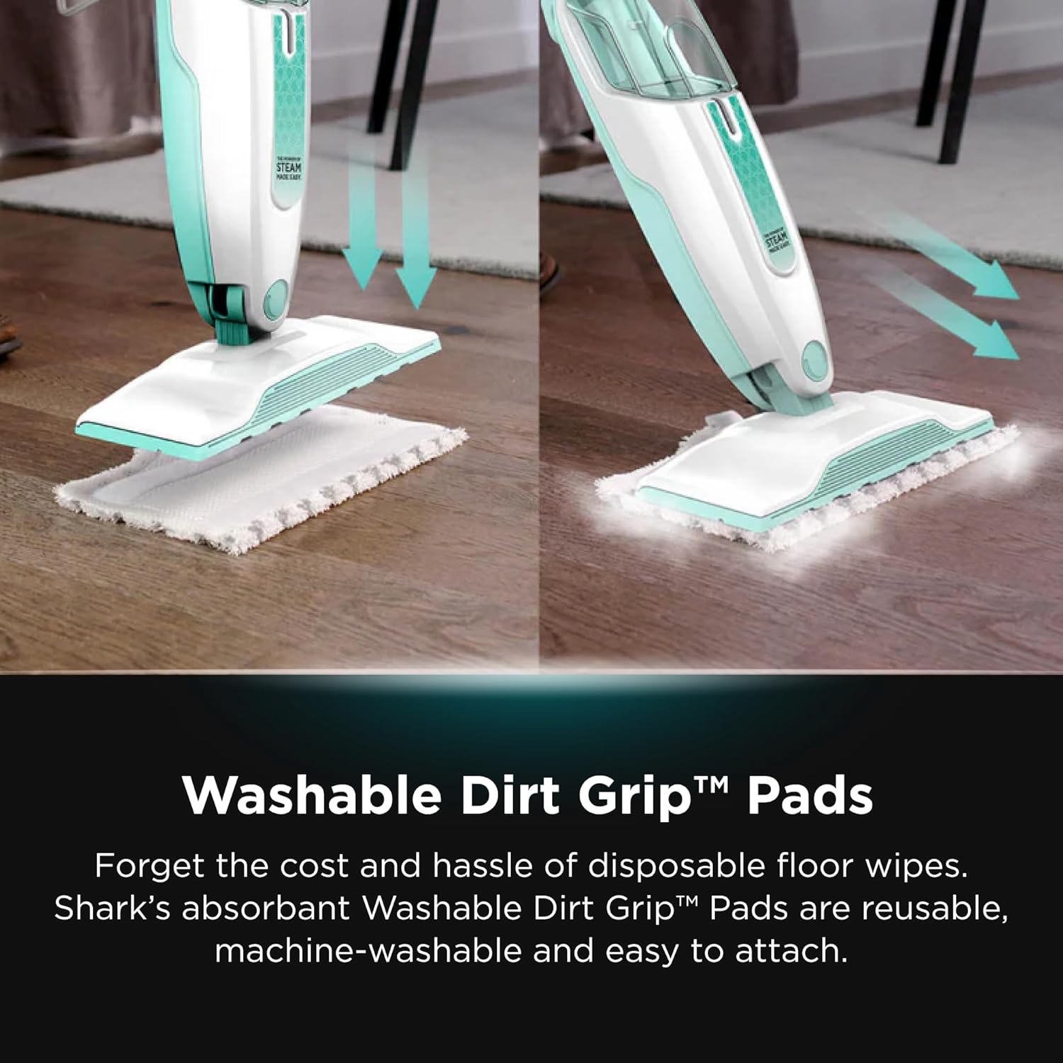 Shark Steam Mop Hard Floor Cleaner for Cleaning and Sanitizing with XL Removable Water Tank and 18-Foot Power Cord (S1000A),White