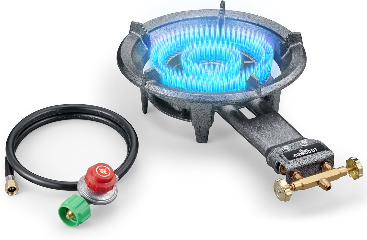 Propane Wok Burner, Cast Iron Single Burner Camping Stove With Regulator And Hose,High Pressure Portable Gas Stove For Camping Outdoor Cooking SH90 (SH90)