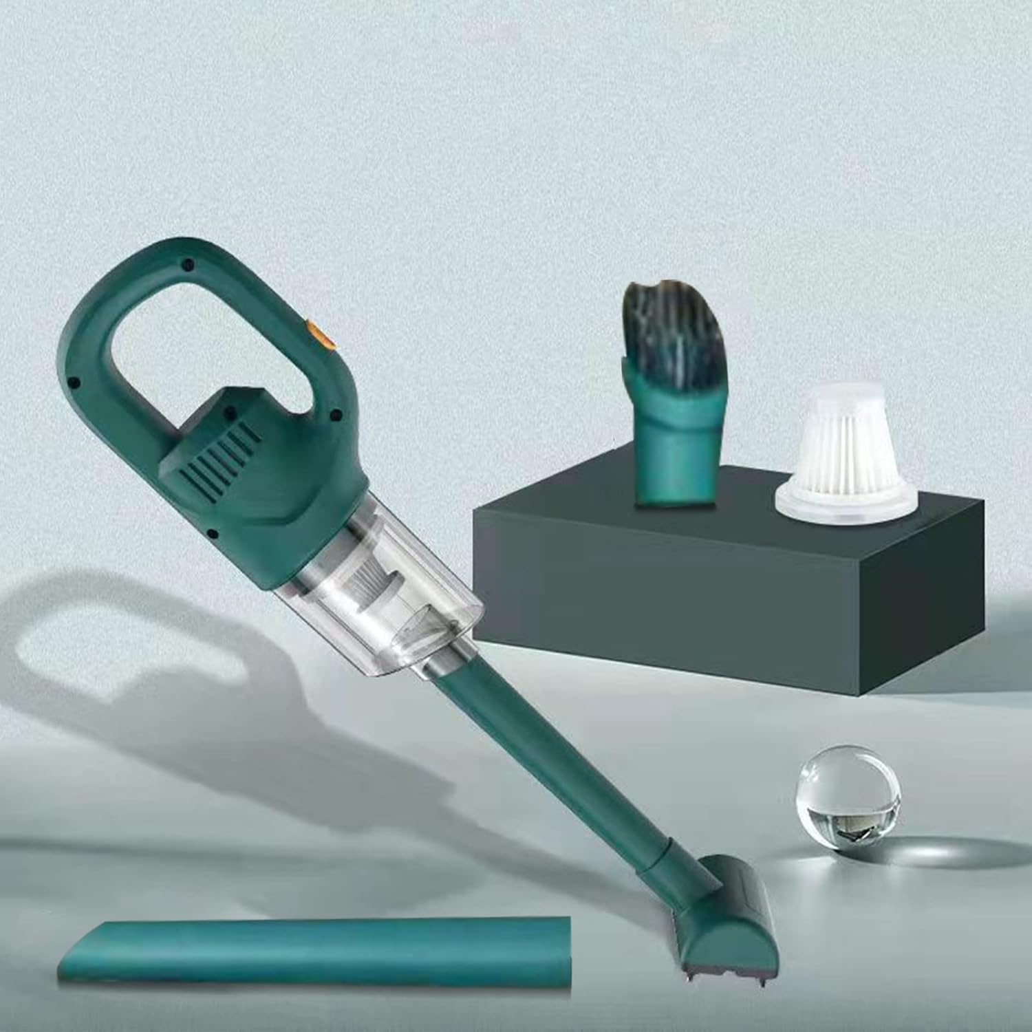 Portable Handheld Wireless Car Vacuum Cleaner Household Compact & Large Suction Mini Vacuum Cleaner Cordless, Light Weight Strong Suction Deep Cleaning (Green)