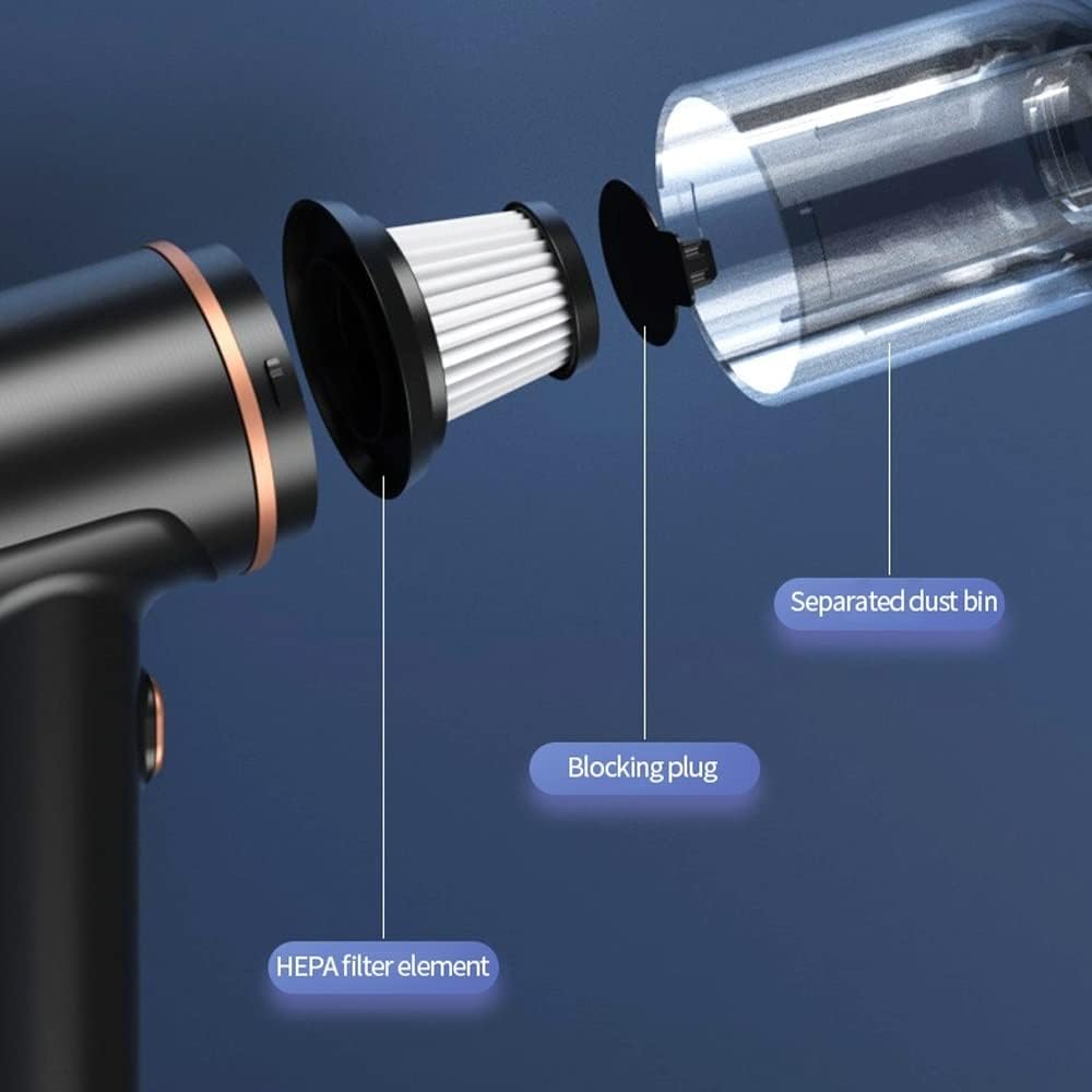 Handheld Vacuum Cordless, 12000Pa Strong Suction, Portable Hand Held Car Vacuum Cleaner with High Power, Rechargeable Mini Vacuum for Home Office Pet Hair Cleaning, Lightweight and Quick Charge ( Gray