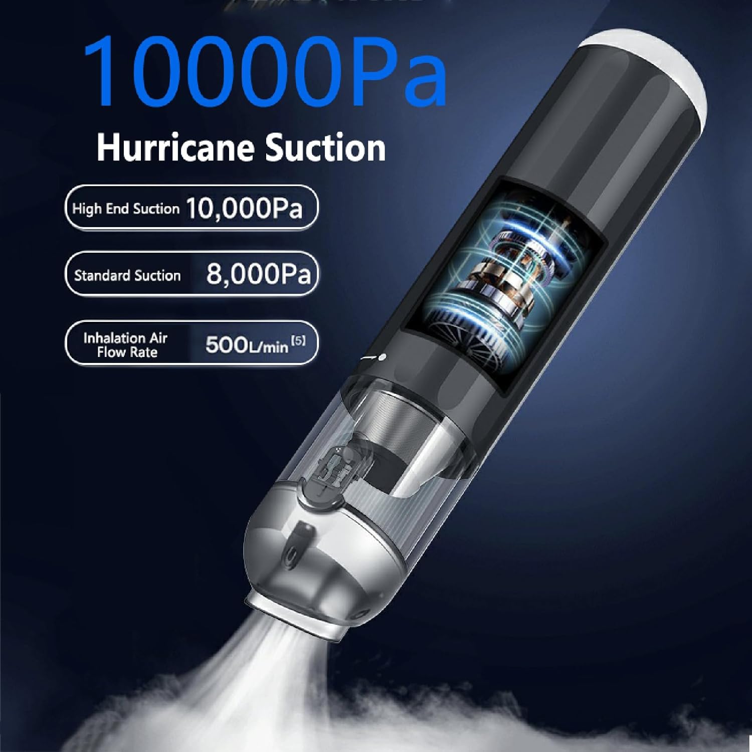 APLUSH Handheld Vacuum Cordless, 10000Pa Portable Vacuum Cleaner and Air Duster, Mini Dust Busters Cordless Rechargeable Home Vacuum for Car, Home, Office, Sofa,Black,P17 Metal