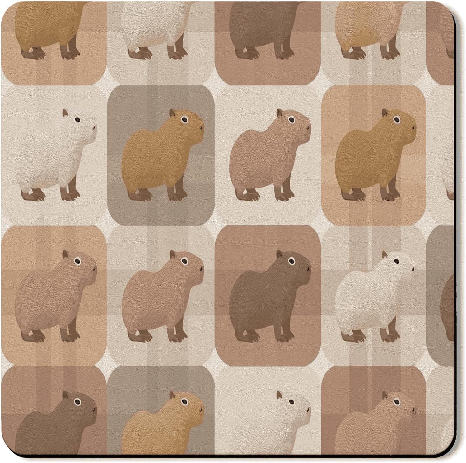 Capybara Washer Dryer Top Protector Mat, Cute Animal Pattern Laundry Machine Dust Covers, Playful Rustic Style Waterproof Mats for Laundry Room 24x24 Inch