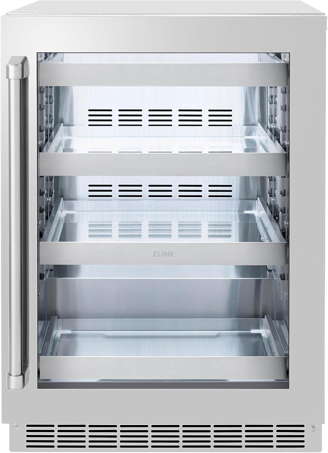 Z Line Kitchen and Bath ZLINE 24 in. Touchstone 151 Can Beverage Fridge With Stainless Steel Glass Door (RBSO-GS-24)