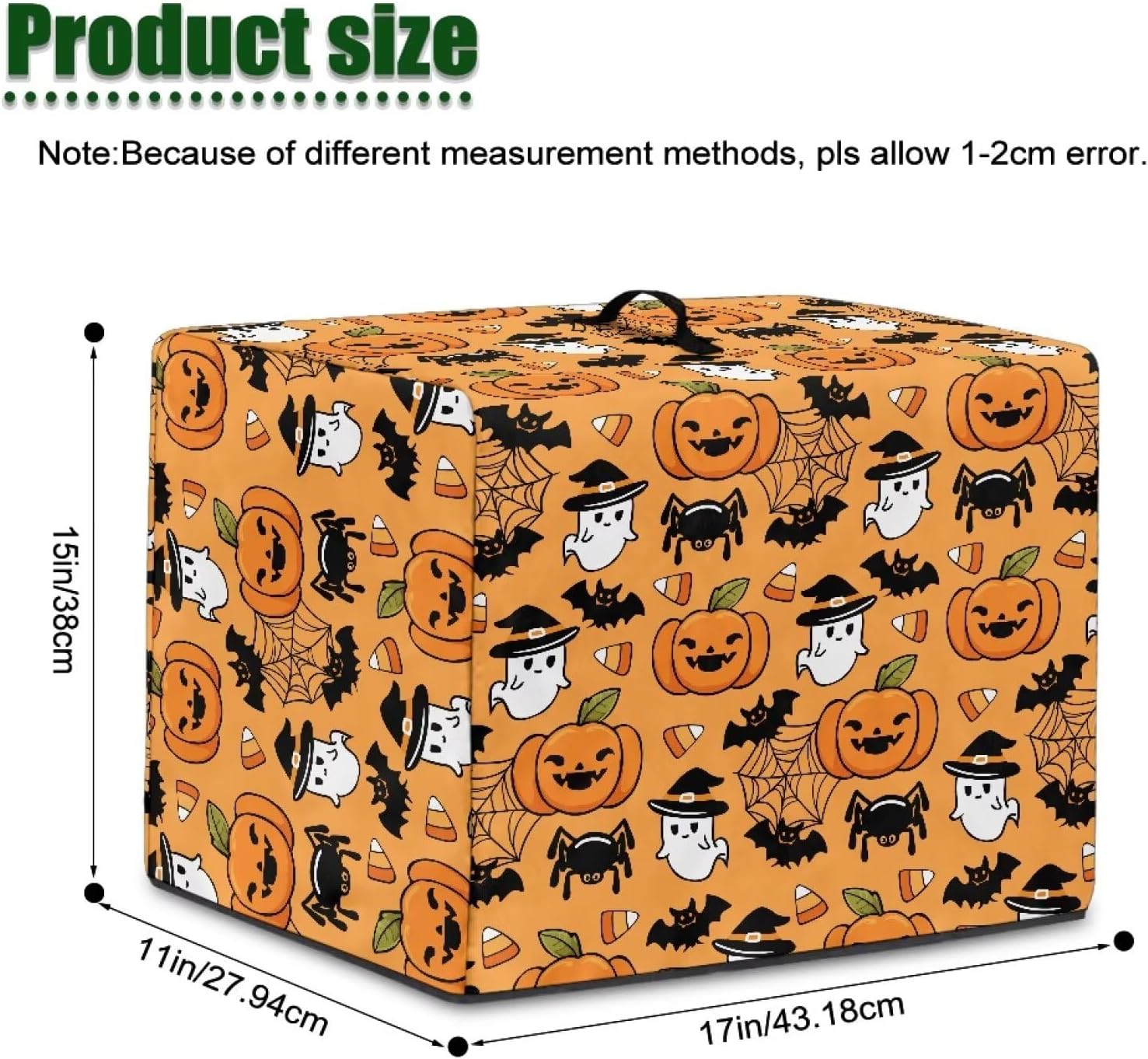 Halloween Ghost Pumpkin Foldable Juicer Cover with Top Handle Dustproof Blender Covers Home Decor Suitable for Most Juicers Households Organizer
