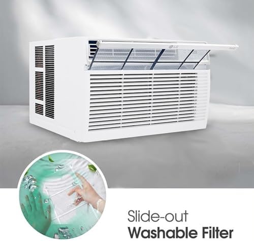 LG 10000 BTU Window Air Conditioners [2023] Remote Control WiFi App Ultra-Quiet Washable Filter Cools 450Sq.Ft for Medium & Large Room AC Unit air conditioner Easy Install White LW1017ERSM1