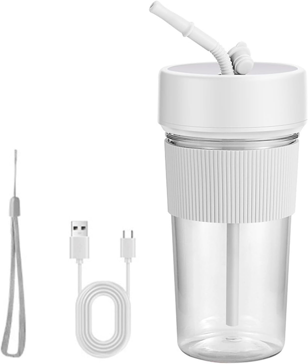 Small Portable Electric Blender with Straw, Rechargeable Juicer Mixer for Fruits & Vegetables, 350ML
