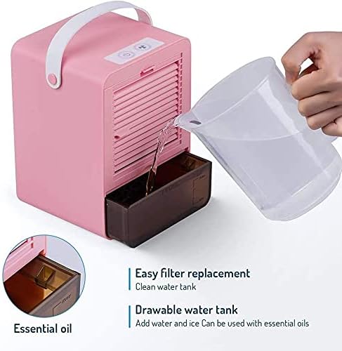 Portable Air Cooler, Mini Silent Air Conditioner, 3-speed Wind Adjustment, Usb Powered Humidifying Fan, Detachable Water Tank Design