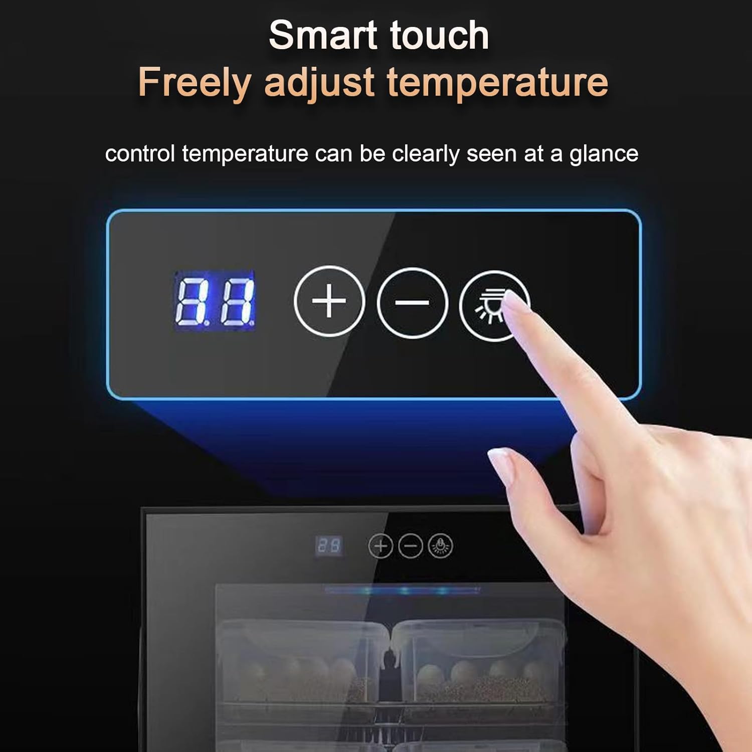 16L Portable Reptile Incubato, Chameleon Lizard Turtle Scientific Lab Incubator, Cooling and Heating 10°C-40°C Temperature Control & Digital LED, for Small Reptiles,48L