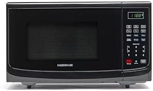 Farberware 0.9 Cu. Ft. Countertop Microwave Oven – 900 Watts Power, Auto Cook Settings, Defrost, Easy Clean and Child Safety Lock - Black