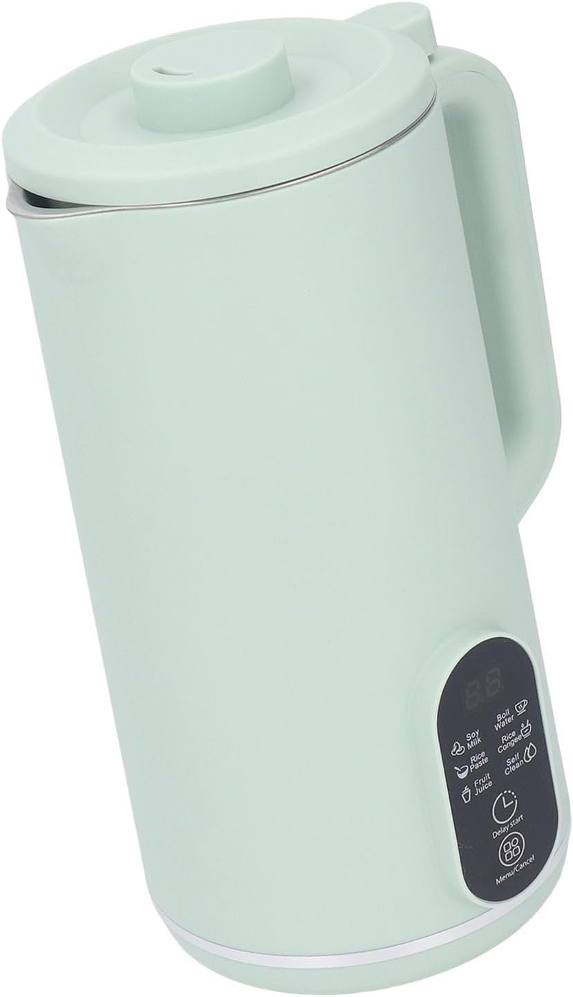 Akozon Akozon Intelligent MultiFunctional Soy Milk Blender Machine – Automatic Countertop Blender with 10 Leaf Stainless Steel Blades, Easy, and Temperature Control for (Green US Plug 110V)