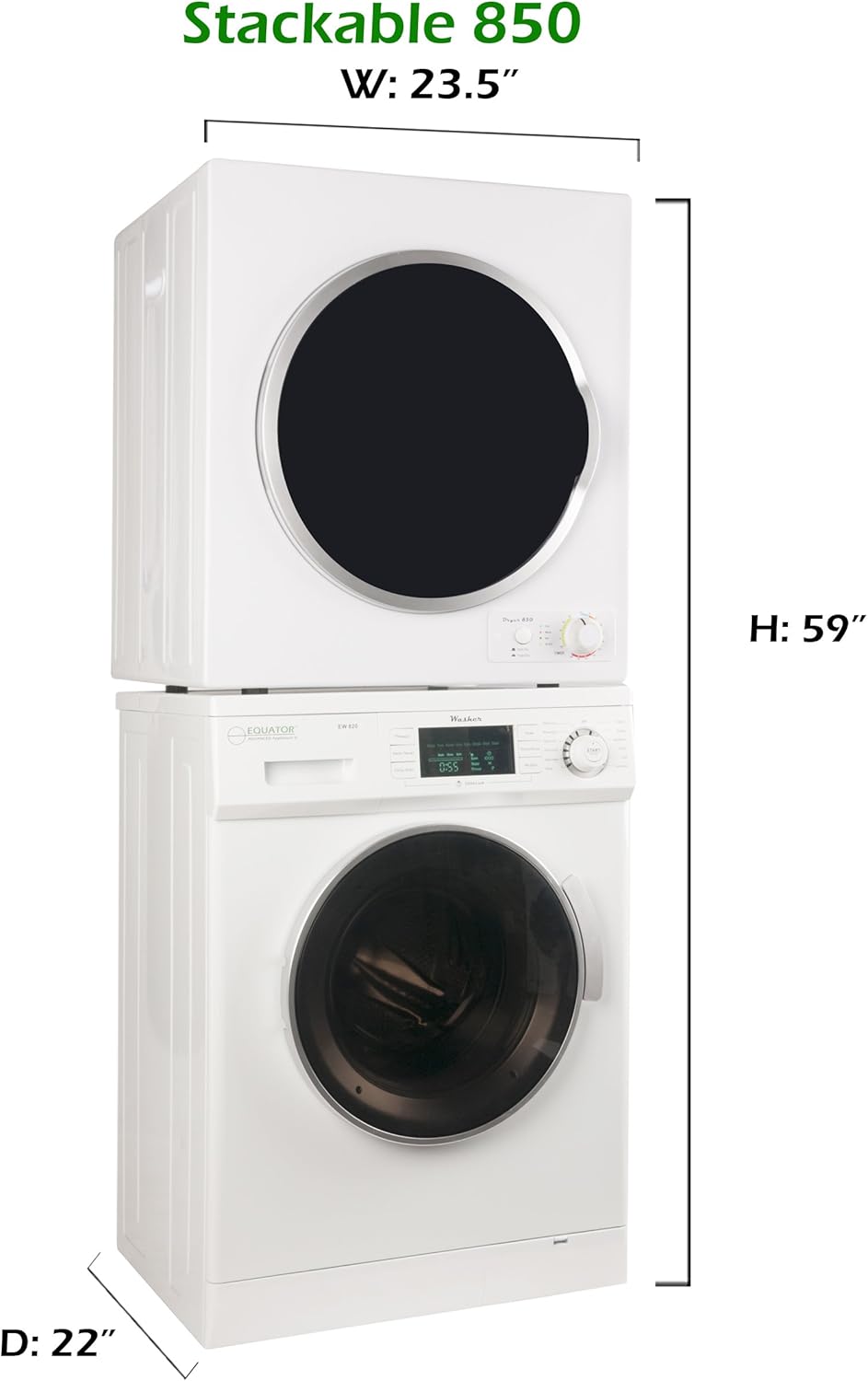 Triton TD850 Compact Dryer with Silver Trim, White