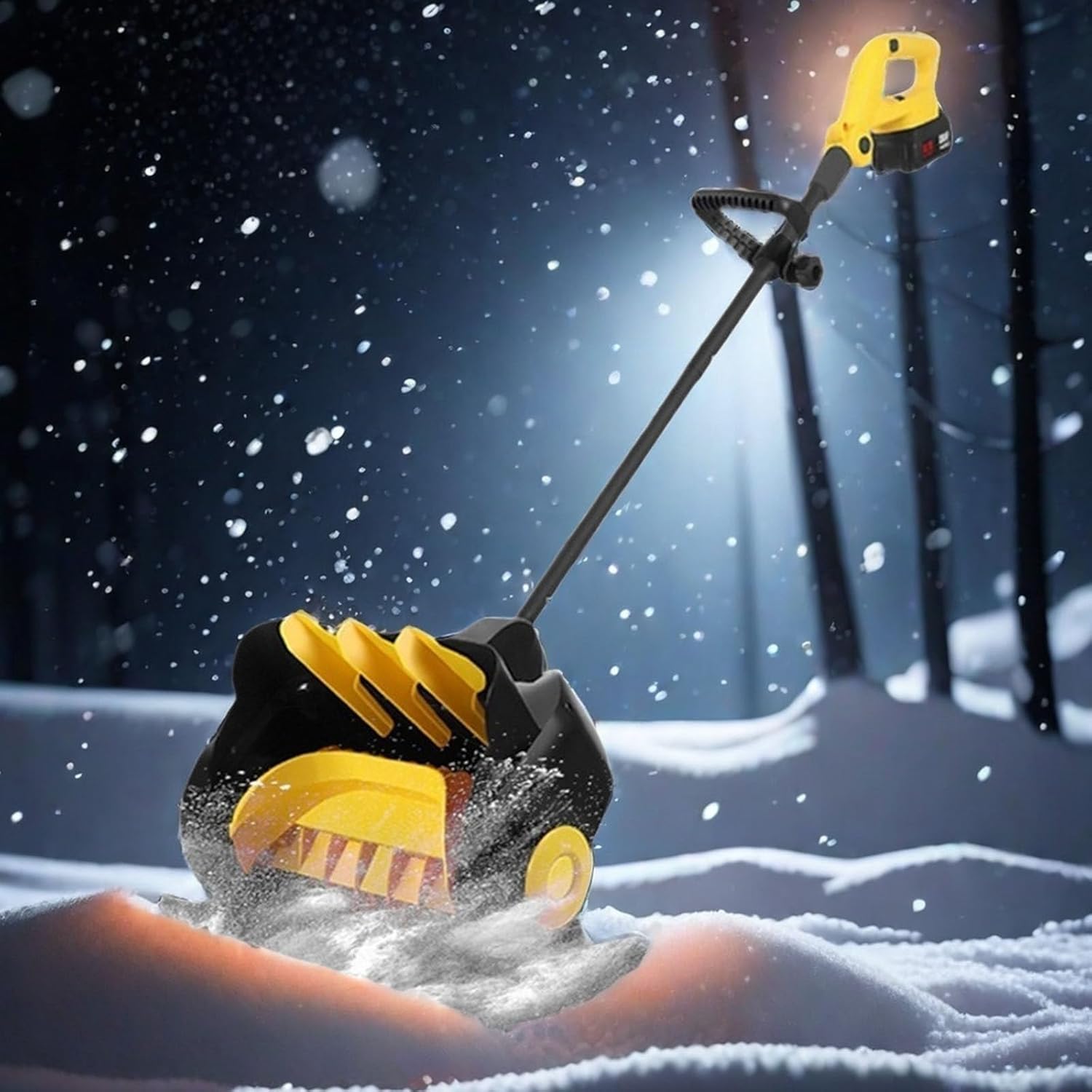 Cordless Snow Shovel, 21V | 11-Inch | 4-Ah Cordless Snow Blower, Battery Snow Blower with Directional Plate & Adjustable Front Handle Sweeping Width: 41cm/16.1ln Sweeping Depth: 15cm/5.9ln,2xbattery
