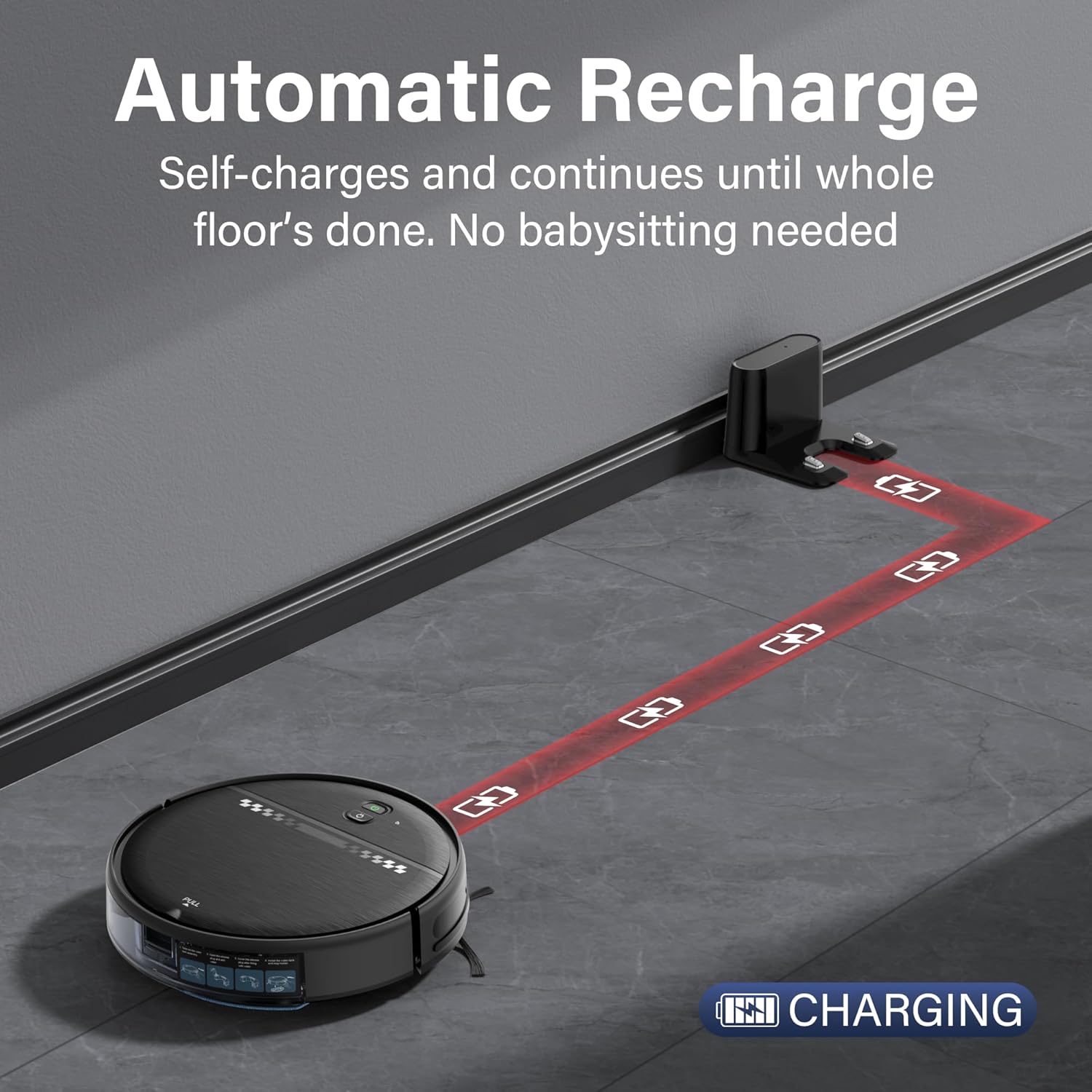 Robot Vacuum and Mop Combo, 2-in-1 Robot Vacuum Cleaner, Perfect for Pet Hair, Hard Floor and Carpet, Anti-Bump, Anti-Fall, App, Voice and Remote Control