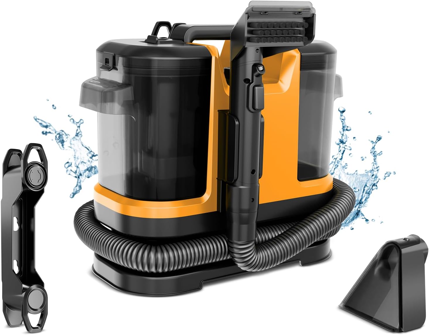 KIKETECH Fabric Cleaning Vacuum Cleaner, Powerful Stick Vacuum with 45Mins Runtime, 8 in 1 Vacuum Cleaners, Rechargeable Vacuum Pet for Hair, Carpet, Hardfloor,Yellow and Black
