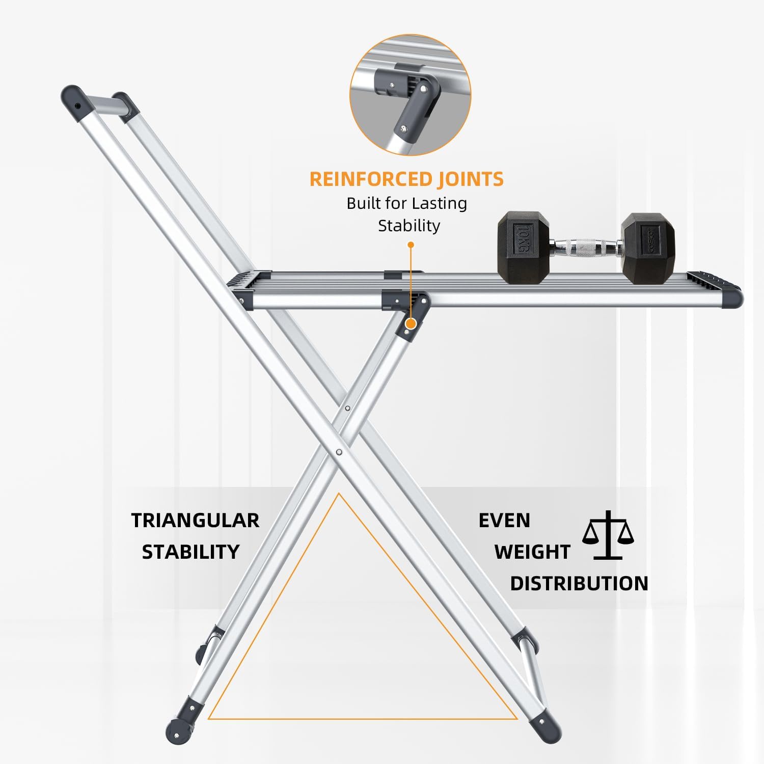 Clothes Drying Rack, Foldable Laundry Rack for Indoor Outdoor, 10pcs Sock Clips, Collapsible Space-Saving Drying Rack for Clothes Towels Dolls, White (Gray)