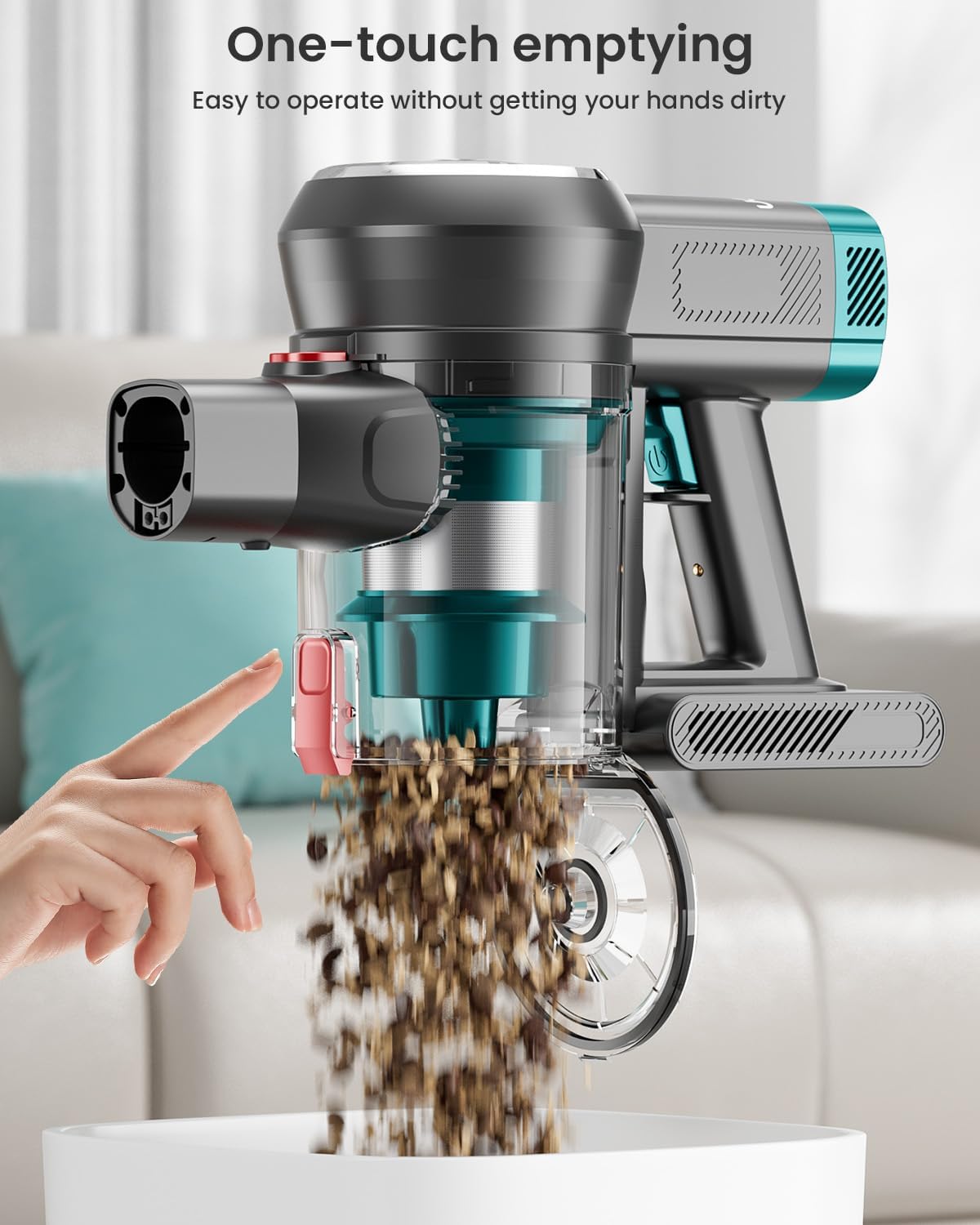 Cordless Vacuum Cleaner +1*Extra Battery Bundle - 550W/45KPa Suction, 65Min Runtime, OLED Display & Anti-Tangle Brush