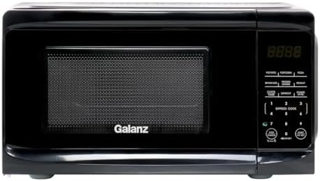 0.7 Cu Ft 700W Countertop Microwave Oven in White – Compact Microwave with 10 Power Levels, LED Display, Express Cooking, Kitchen Timer & Child Lock (Black)