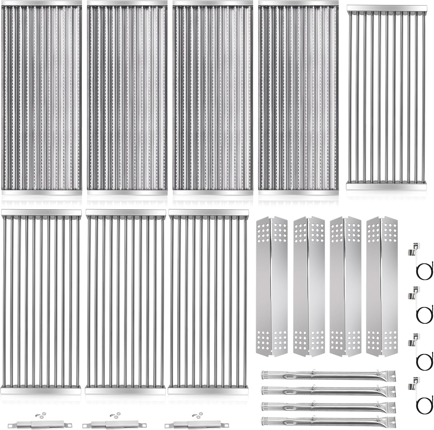 Hiorucet Grill Parts for Charbroil Commercial 463241413, 463241414, Emitter Plates, Cooking Grates, Heat Shield, Burner, Ignitor for Charbroil Commercial Tru Infrared Grill Replacement Parts 4 Burner.