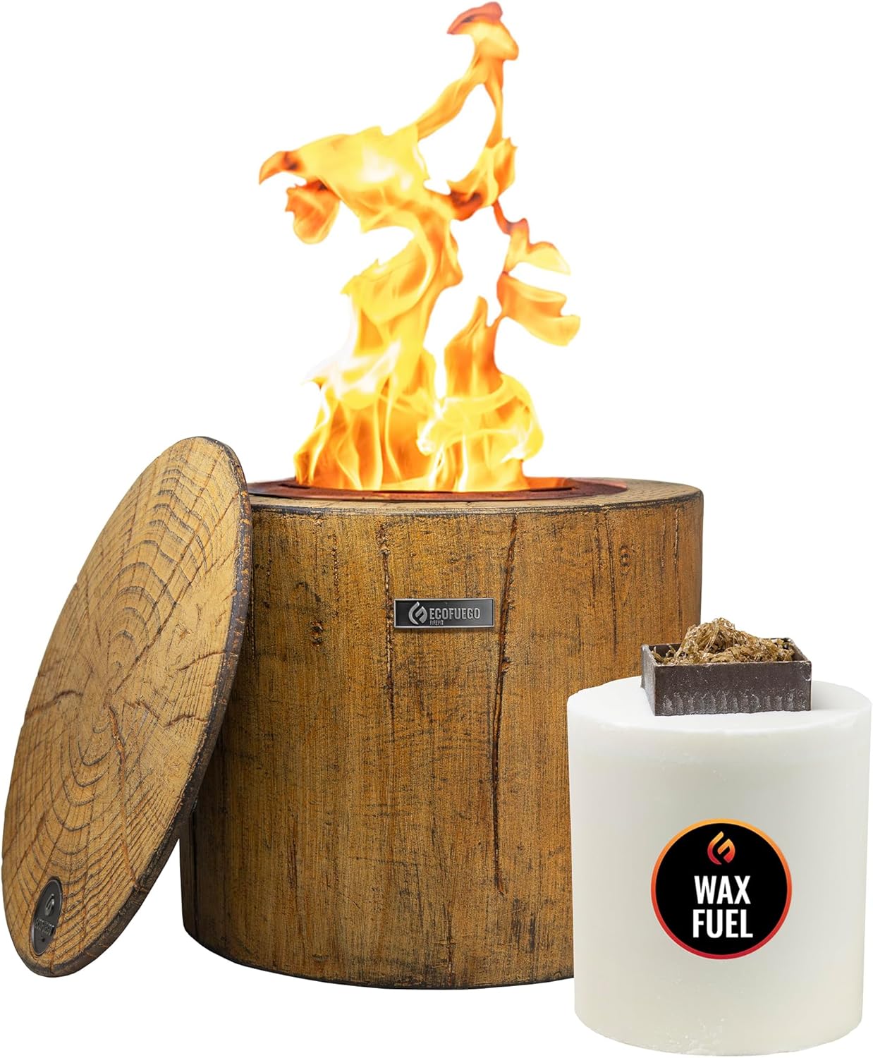 El Fuego Wax Fire Pit – Lights in Seconds for Instant Heat with No Wood Smoke, Low Maintenance, The Ultimate in Convenience - Original