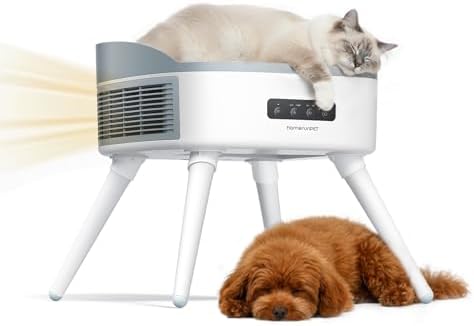 HomeRunPet Pet-Safe Space Heater with Heated Cat Bed - 2-in-1 Ceramic Heater for Room & Pets, 1300W Fast Heat, Energy Saving