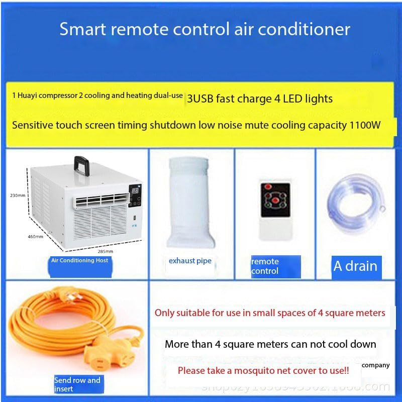 Portable Air Conditioner, Drain-free Mosquito Net, Mobile Air Conditioner, Cooling Air Fan, Portable Parking, Camping Tent, Suitable for Home, Outdoor