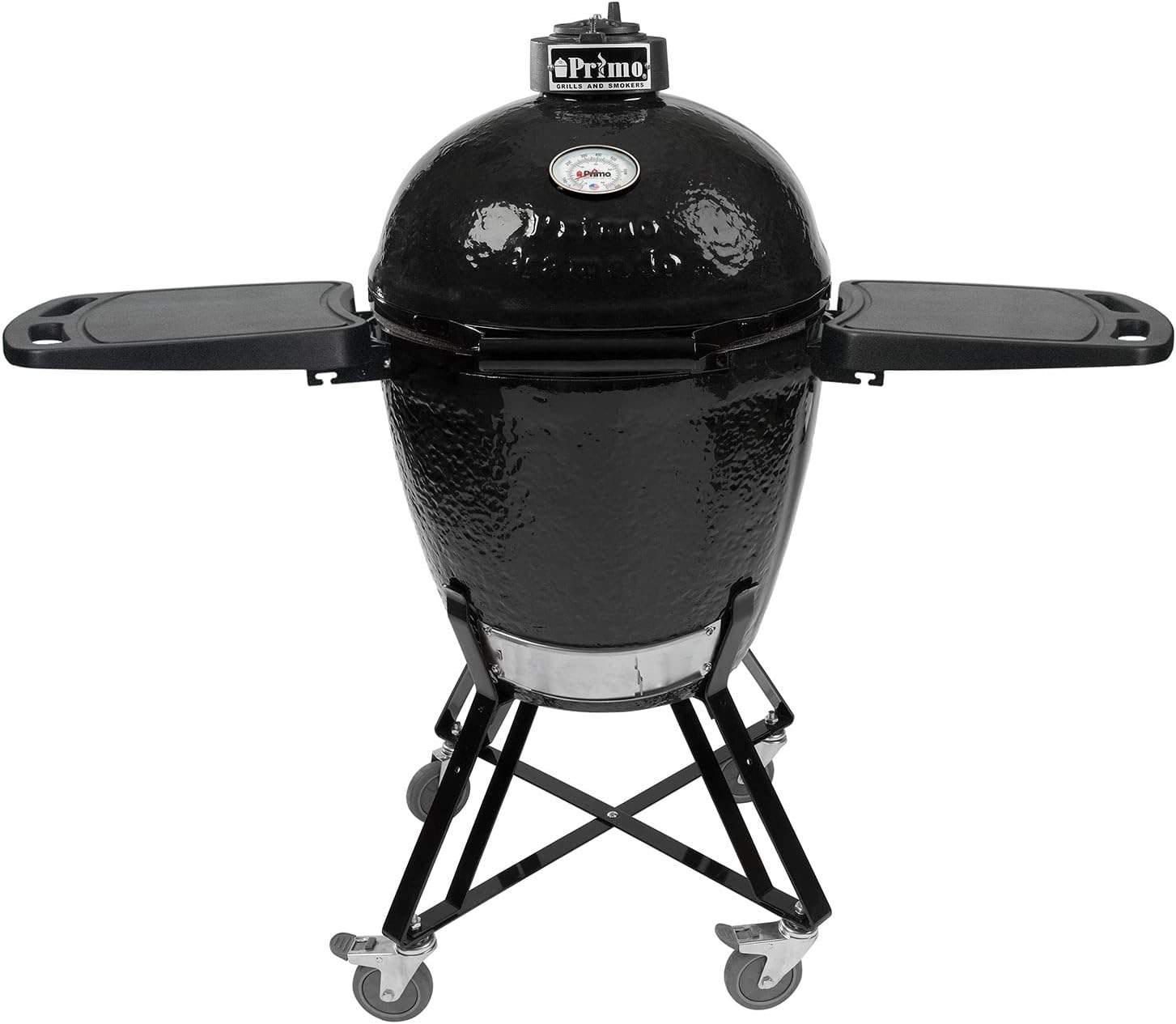 Primo Grills and Smokers 773 All-in-One Kamado Round Grill with Cradle Shelves, Ash Tool and Lift