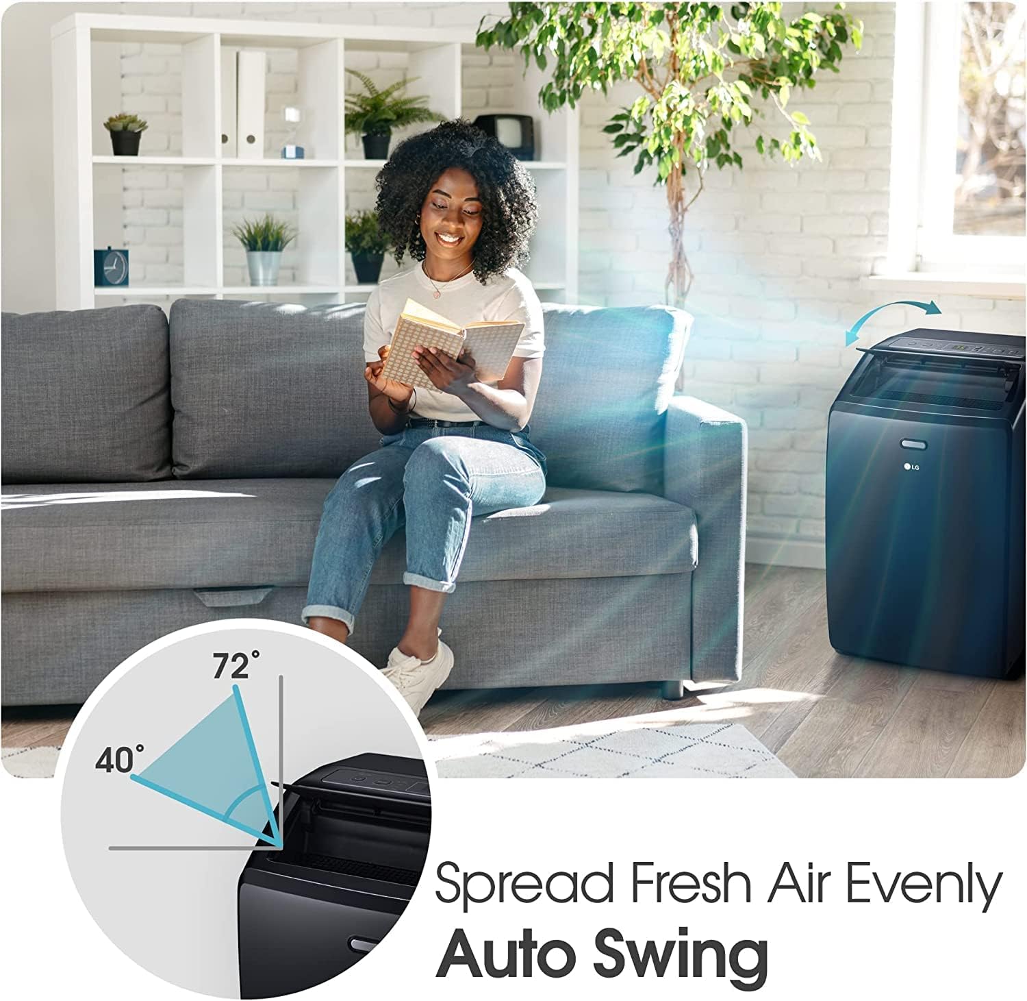 LG 10000 BTU (DOE) / (13500 ASHRAE) Portable Air Conditioners Cools 450 Sqft Easy Install & WiFi App Remote Eco-friendly, Quiet Medium & Large Room Air Conditioner AC Unit Home Black LP1023BSSM