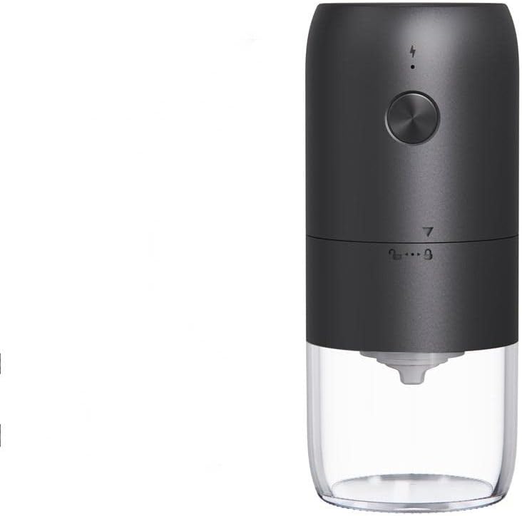 Portable coffee grinder electromechanical motor USB rechargeable household outdoor blender (Color : Black)