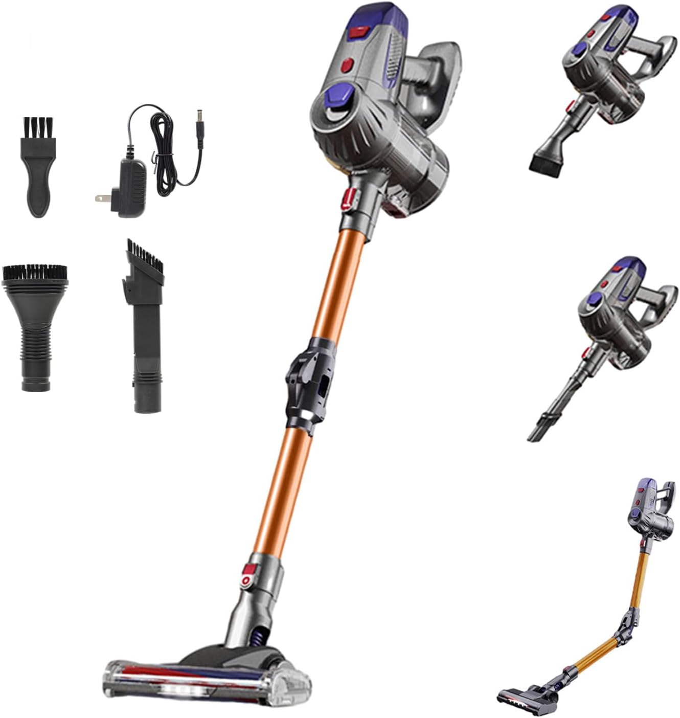 150W Cordless Vacuum Cleaner, 10 Kpa Anti-Tangle Powerful Stick Vacuum with 2200mAh Batter, Folding Rechargeable Vacuum Cleaner for Home Pet Hair Carpet Hard Floor
